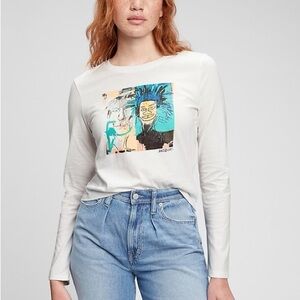 2/$20 GAP Basquit Graphic Crop Long Sleeve Tee